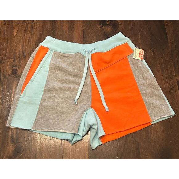 Free People Piece Of Me Colorblock Shorts Heather Gray Combo Women's Size Small - Picture 2 of 10